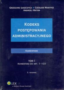 Okładka książki Kodeks postępowania administracyjnego Komentarz t.1/2
