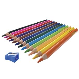 Opakowanie Kredki trójkątne 12 kolorów z temperówką