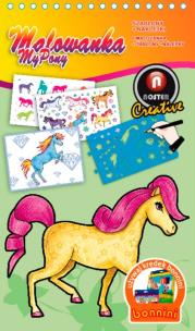 Okładka książki Malowanka 1424-03 szablony i naklejki. Koniki.