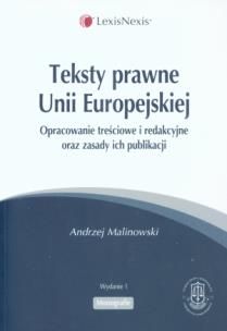 Okładka książki Teksty prawne Unii Europejskiej