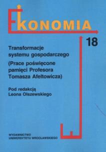 Okładka książki Transformacje systemu gospodarczego Ekonomia 18