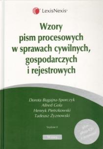 Okładka książki Wzory pism procesowych w sprawach cywilnych, gospodarczych i rejestrowych z płytą CD