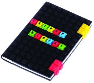 Okładka książki Notes silikonowy A5 Unipap Blocks w kratkę 100 kartek czarny