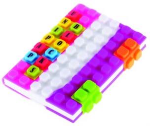 Okładka książki Notes silikonowy A6 Unipap Blocks w kratkę 100 kartek różowo-biało-fioletowy