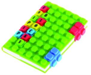 Okładka książki Notes silikonowy A6 Unipap Blocks w kratkę 100 kartek zielony