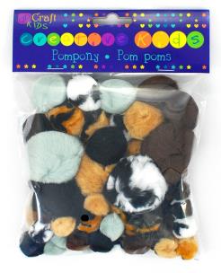 Opakowanie Pompony Akrylowe - Animal Prints Mix 56 szt.