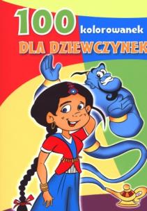 Okładka książki 100 kolorowanek dla dziewczynek