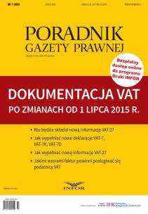 Opakowanie Dokumentacja VAT po zmianach od 1 lipca 2015 r