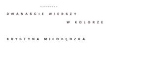 Okładka książki Dwanaście wierszy w kolorze