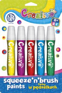 Opakowanie Farby w pędzelku 5 kolorów Creativo
