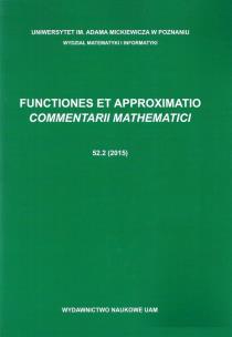 Opakowanie Functiones et Approximatio. Commentarii Mathematici 52.2 (2015)