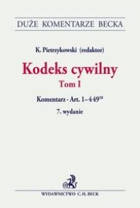 Okładka książki Kodeks cywilny Tom 1 Komentarz do art. 1-449