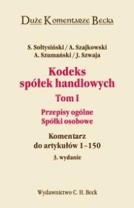 Okładka książki Kodeks spółek handlowych t.1