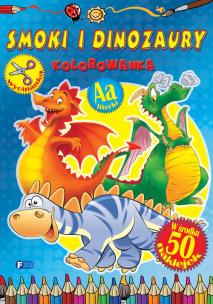 Okładka książki Kolorowanka. Smoki i dinozaury