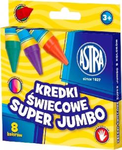 Opakowanie Kredki świecowe Super Jumbo 8 kolorów ASTRA