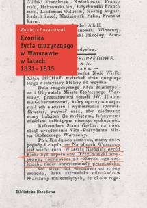 Okładka książki Kronika życia muzycznego w Warszawie w latach 1831-1835