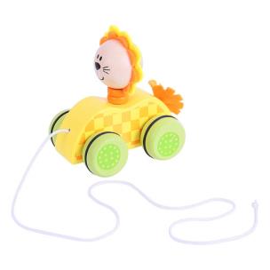 Opakowanie Lew na kółkach drewniany