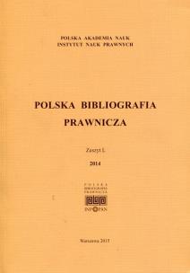 Opakowanie Polska Bibliografia Prawnicza Zeszyt L 2014