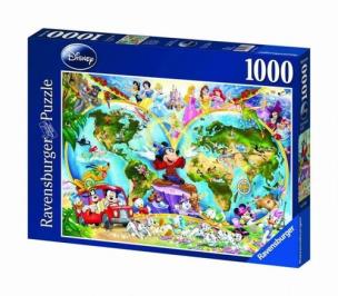 Opakowanie Puzzle 1000 Disney Mapa świata wg Disney'a