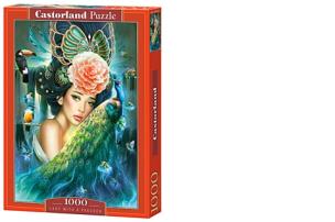 Opakowanie Puzzle 1000 Lady with a peacock CASTOR