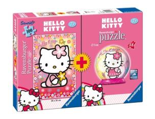 Opakowanie Puzzle Hello Kitty 100 + Puzzle 3D 54