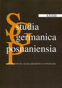 Opakowanie Studia Germanica Posnaniensia XXXIII
