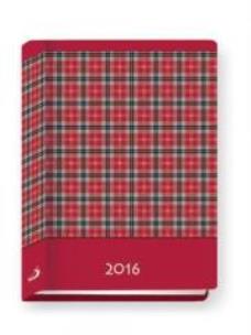 Okładka książki Terminarz 2016 - B7 Kolorowy - kratka czerwona