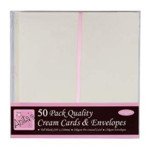 Opakowanie Zestaw podłużnych kopert i kart Anitas kremowe 50 sztuk bpz