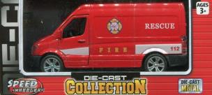 Opakowanie Auto metalowe 36/144 światło/dźwięk 616-3FPWL Straż pożarna