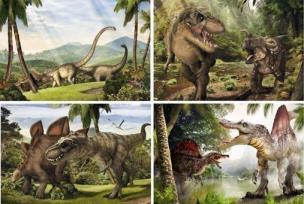 Opakowanie Era dinozaurów. Puzzle 4 w 1. ALEX