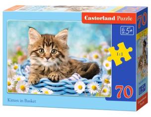 Okładka książki Kitten in Basket Puzzle 70 elementów