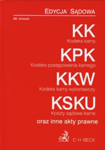 Okładka książki Kodeks karny Kodeks postępowania karnego Kodeks karny wykonawczy Koszty sądowe karne Edycja Sądowa