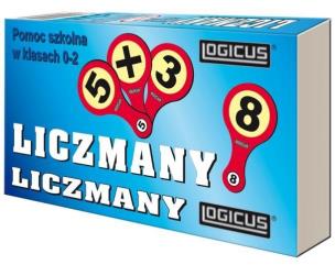 Liczmany logicus pomoc szkolna w klasach 0-2. Autor: Adamigo. Multiszop.pl Okładka książki Liczmany logicus pomoc szkolna w klasach 0-2