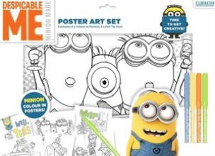 Opakowanie Minionki. Plakaty do kolorowania z flamastrami