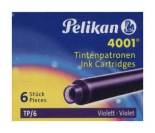 Okładka książki Naboje krótkie Pelikan 4001 TP/6 fioletowe 6 sztuk