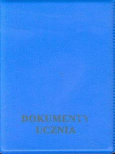 Opakowanie Okładka na dokumenty ucznia pionowa niebieska
