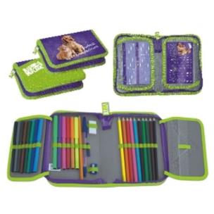 Opakowanie Piórnik z wyposażeniem dwuklapkowy pies i kot