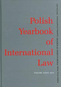 Opakowanie Polish Yearbook of International Law XXXIV/2014