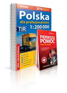 Okładka książki Polska Atlas samochodowy dla profesjonalistów 1:200 000 + Pierwsza pomoc