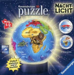 Opakowanie Puzzle 3D Globus podświetlany 72
