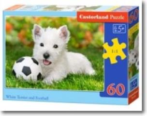 Opakowanie Puzzle 60 elementów White Terrier and Football