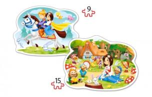 Okładka książki Puzzle Contour 2x Snow White and the Seven Dwarf