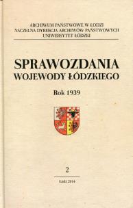 Opakowanie Sprawozdania wojewody łódzkiego Rok 1939 Część 2