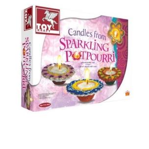 Opakowanie Świeczki zdobione brokatem