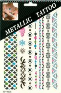 Opakowanie Tatuaże Metaliczne kolorowe duże MIX STnux