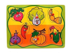 Opakowanie Układanka drewniana z pinezkami Warzywa