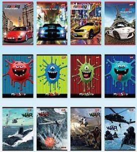 Opakowanie Zeszyt A5/32K kratka MIX chłopięcy (15szt)