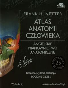 Okładka książki Atlas anatomii człowieka Angielskie mianownictwo anatomiczne