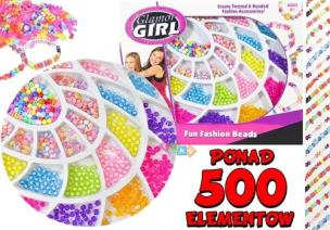 Opakowanie Duży Zestaw Koralików Glamor Girl 500 elementow