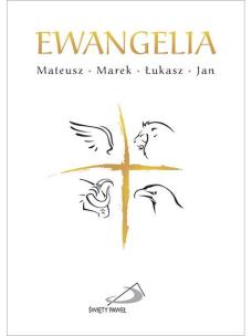 Okładka książki Ewangelie (4 ewangelie) biała z krzyżem
